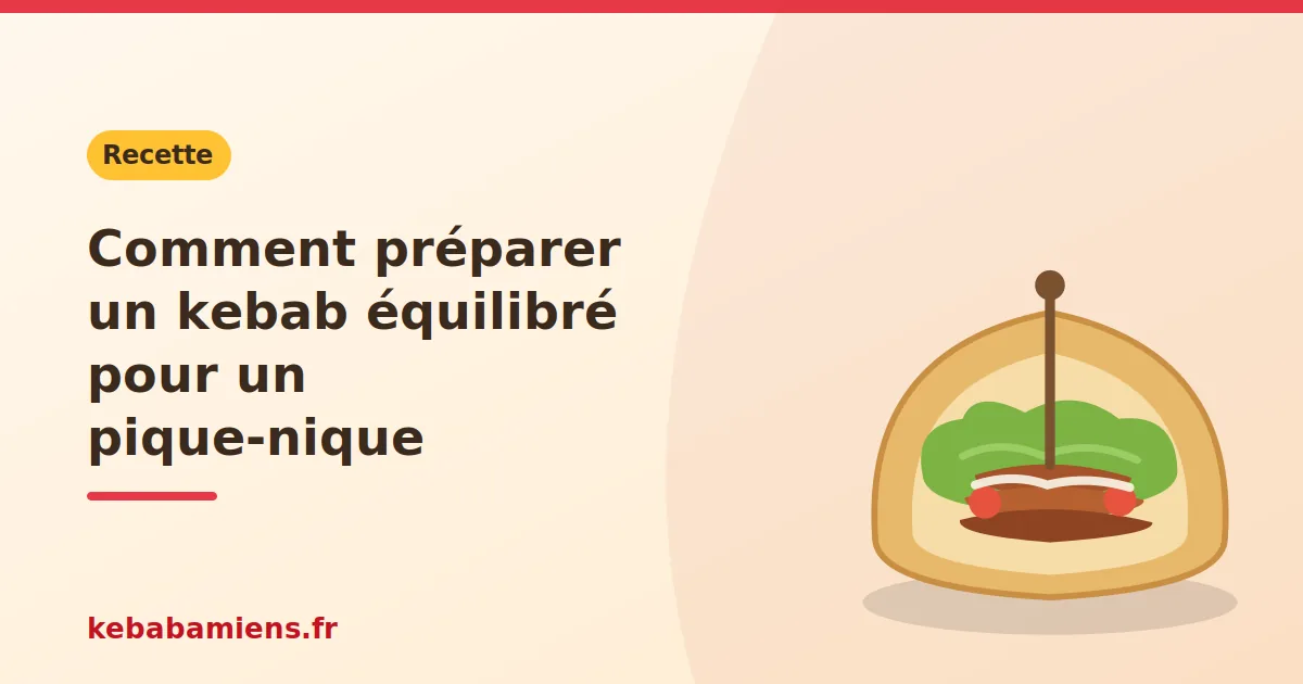 Comment préparer un kebab équilibré pour un pique-nique, illustration de la recette de kebab sur kebabamiens.fr.