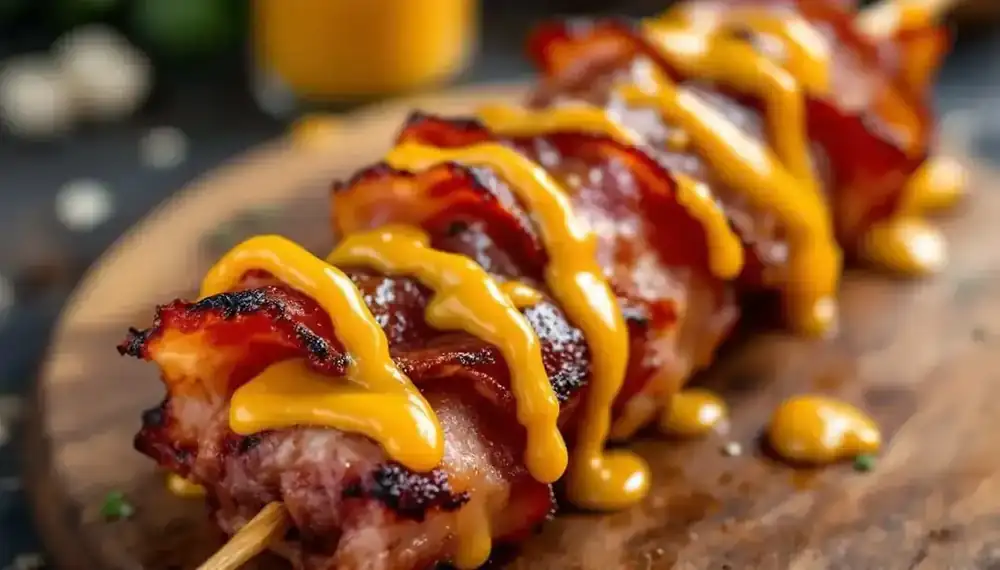 découvrez notre recette gourmande de kebabs au bacon, sublimés par une sauce moutarde à l’ancienne. une alliance parfaite de saveurs pour un repas original et savoureux !