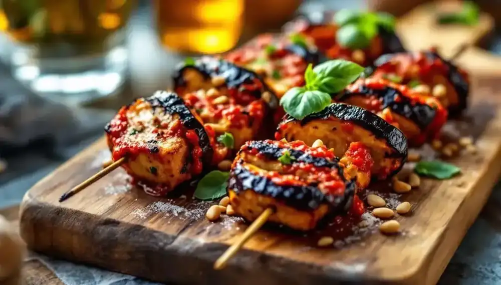 découvrez une recette gourmande de kebabs au pesto rouge et aubergines grillées : une alliance savoureuse de saveurs méditerranéennes, parfaite pour réinventer vos repas estivaux avec originalité.