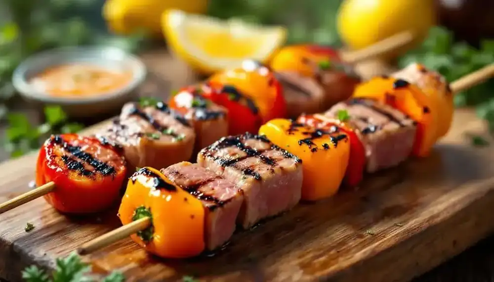 découvrez notre délicieuse recette de kebabs au steak de thon et poivrons doux, savoureuse et équilibrée, parfaite pour un repas léger et plein de saveurs. idéal pour régaler vos convives en toute simplicité !