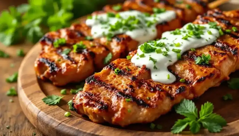 découvrez une recette savoureuse de kebabs accompagnés de yaourt nature et de concombre râpé, idéale pour un repas frais, léger et plein de saveurs méditerranéennes.