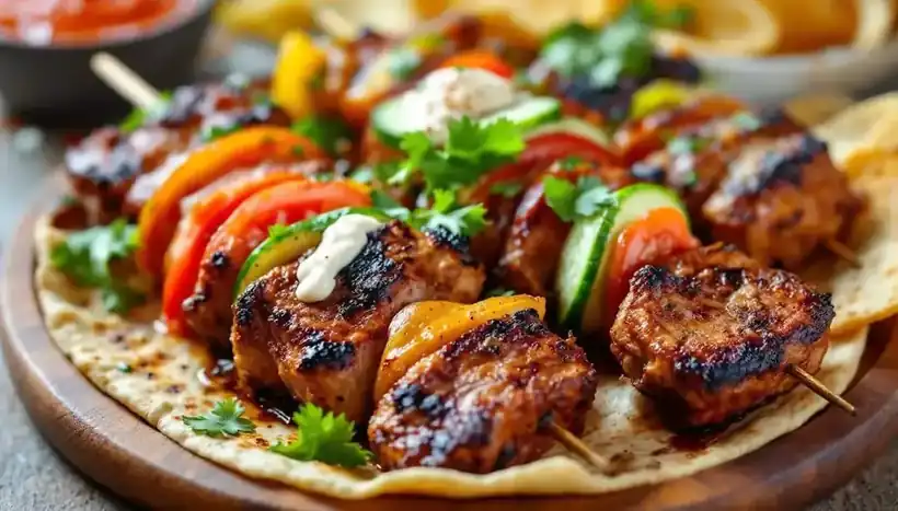 découvrez nos délicieux kebabs au poulet rôti et fromage fondu : une alliance savoureuse de tendres morceaux de poulet grillé et de fromage fondant, servis dans une pita moelleuse. idéal pour une pause gourmande et réconfortante !