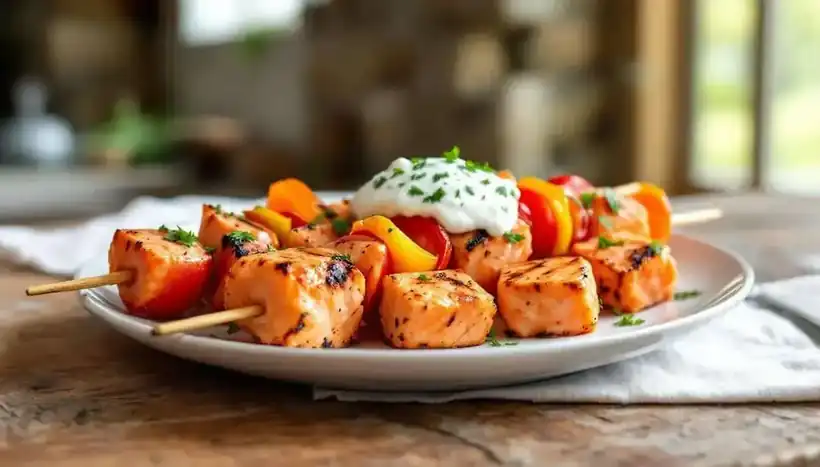 découvrez une recette savoureuse de kebabs au saumon mariné et herbes fraîches, parfaite pour un repas d'été léger et parfumé. facile à préparer, ce plat allie gourmandise et fraîcheur pour régaler vos convives.
