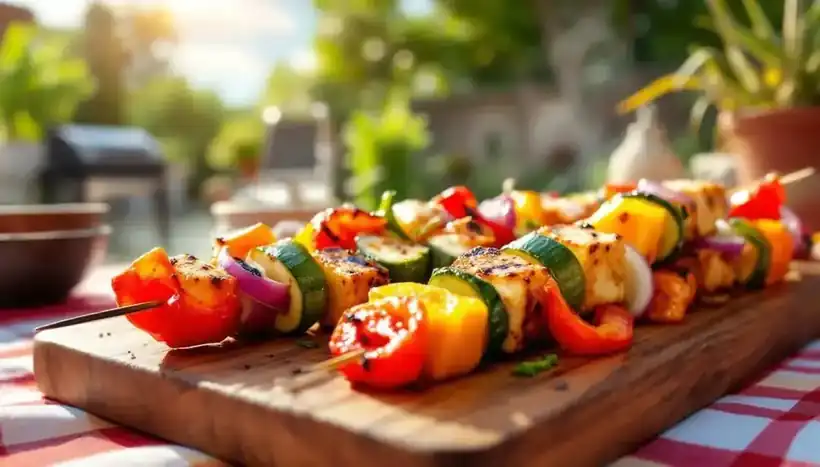 savourez des kebabs délicieux à base de tofu mariné et accompagnés de légumes sautés croquants. une recette végétale pleine de saveurs, parfaite pour un repas équilibré et gourmand, idéale pour les amateurs de cuisine saine et inventive.