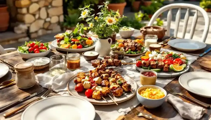 découvrez notre recette de kebabs au yaourt grec et légumes grillés : une association savoureuse de viande tendre, de sauce onctueuse et de légumes colorés, parfaite pour un repas équilibré et gourmand.