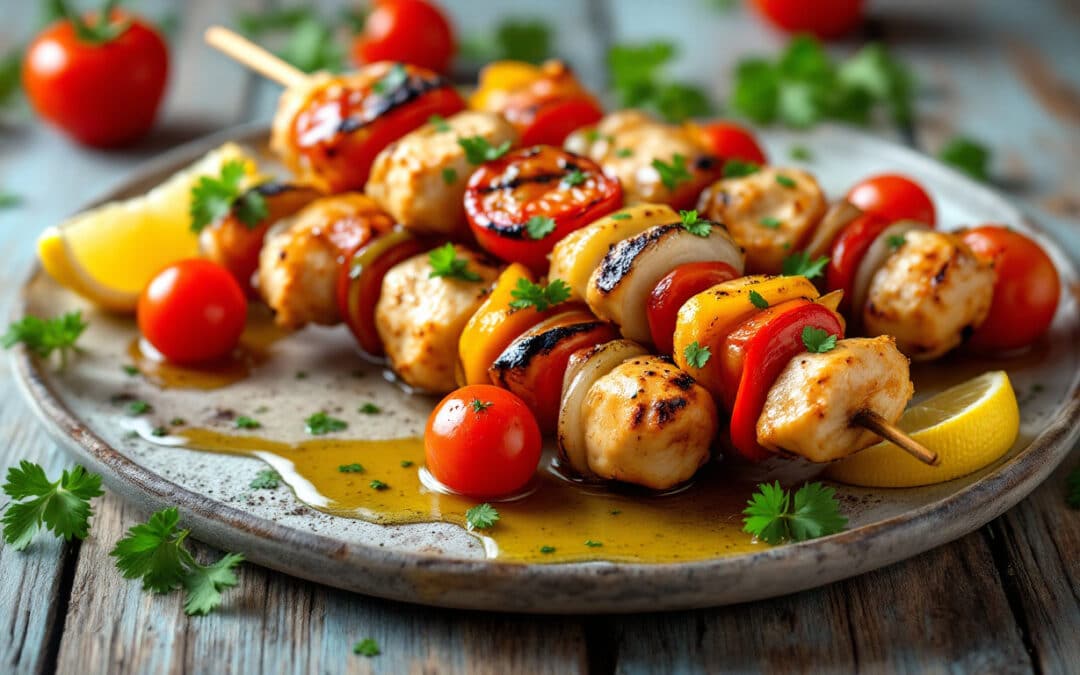 Les kebabs à l’huile d’olive et citron : une recette légère