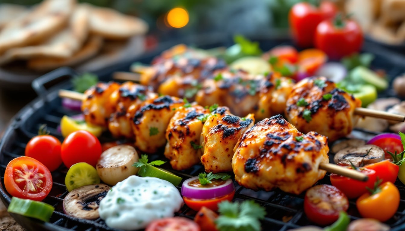 découvrez notre recette légère de kebabs à l'huile d'olive et citron, une alliance parfaite de saveurs méditerranéennes. savourez des brochettes juteuses et saines, idéales pour un repas estival ou une soirée entre amis.