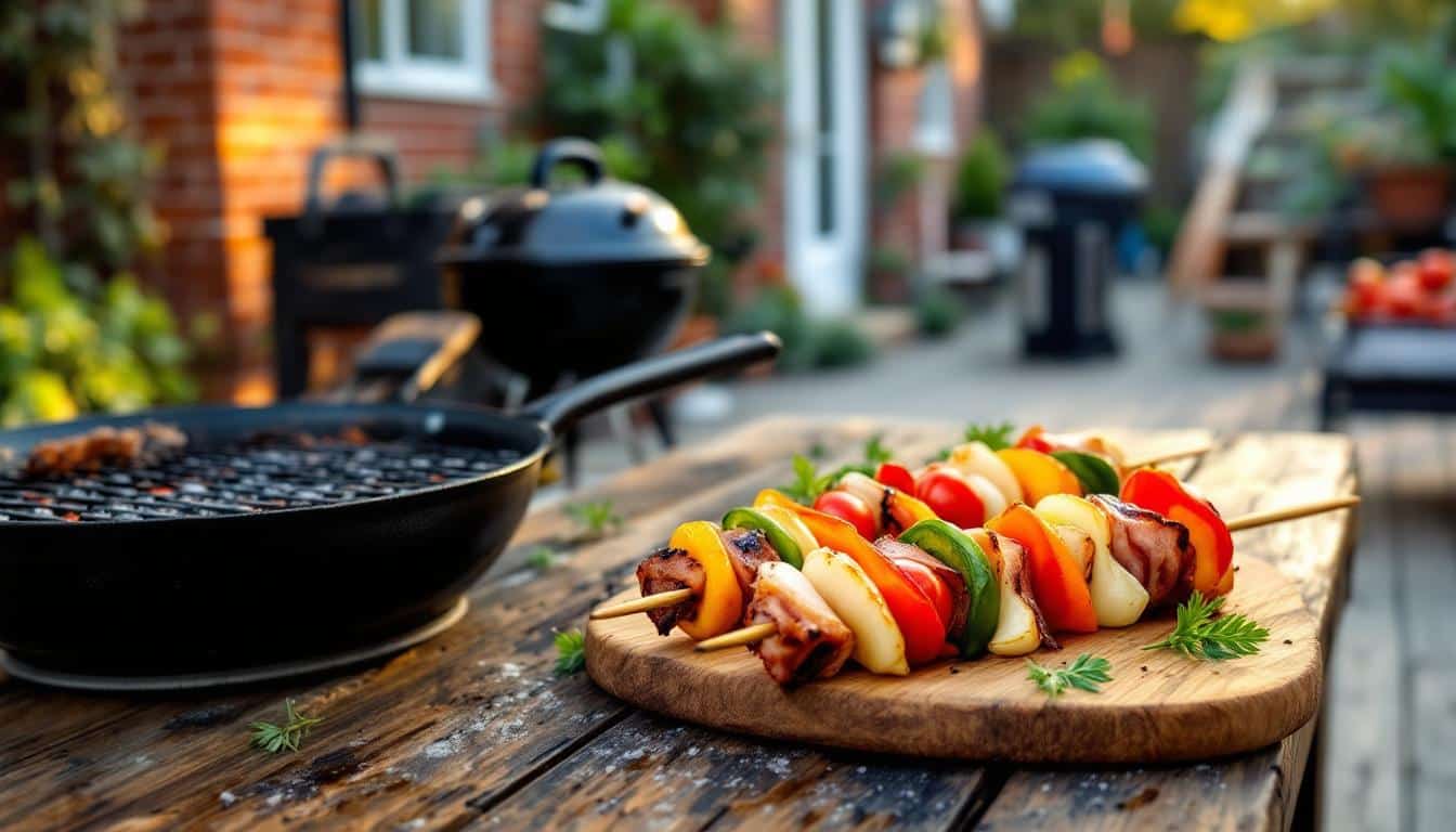 découvrez une explosion de saveurs avec nos kebabs au bacon grillé, accompagnés de légumes frais croquants. une expérience culinaire savoureuse et gourmande à ne pas manquer !
