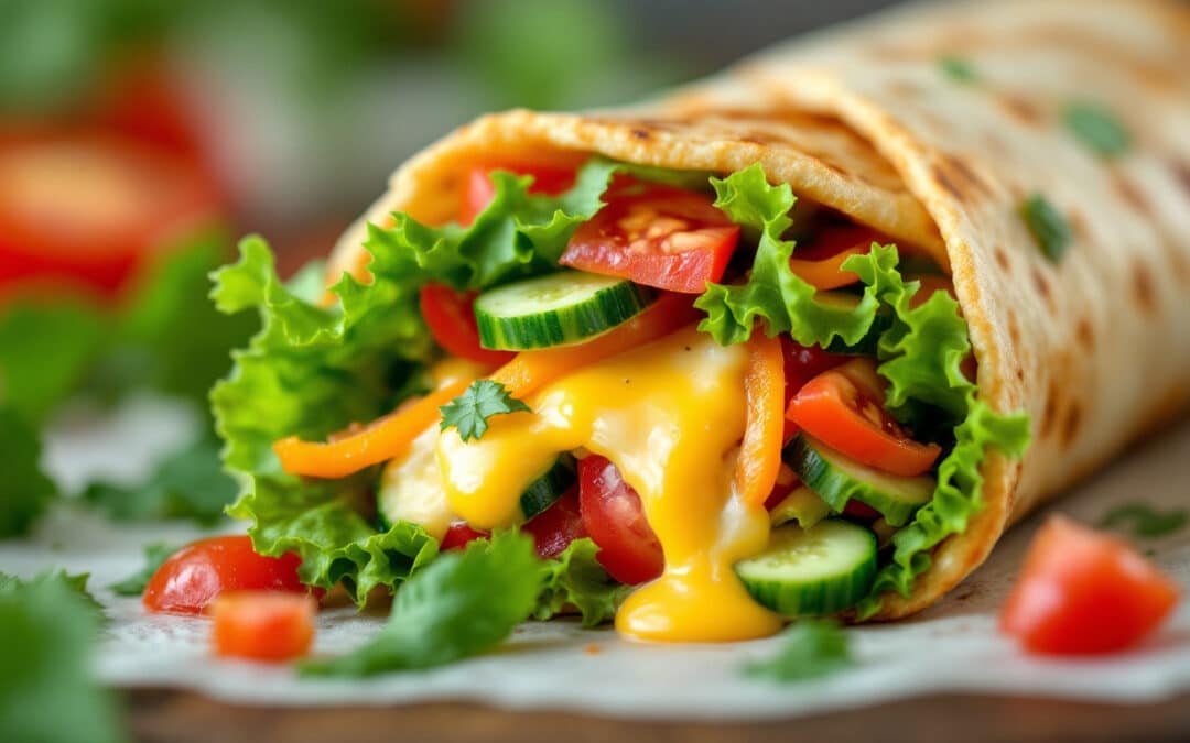 Les kebabs au fromage et légumes croquants