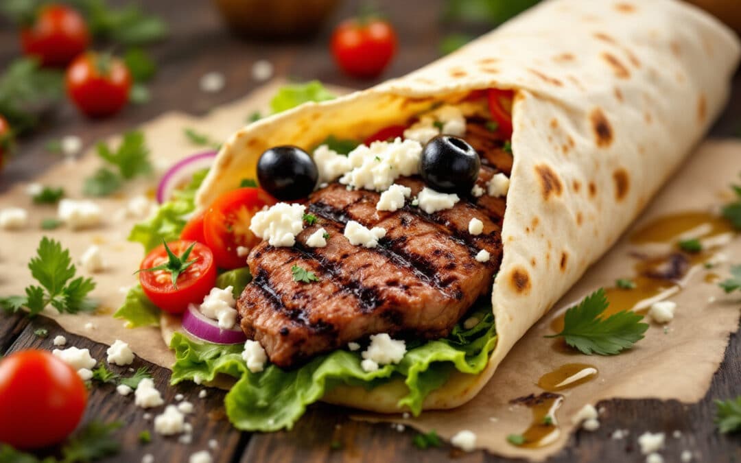 Les kebabs au fromage feta et olives noires
