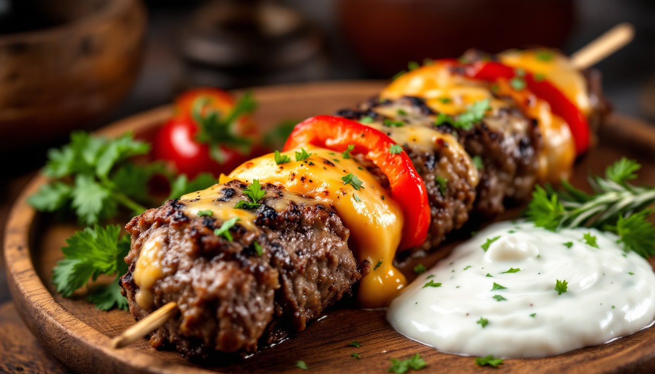 découvrez notre délicieuse recette de kebabs au fromage fondu et poivrons rouges, une combinaison savoureuse qui saura ravir vos papilles. parfait pour un repas convivial, ces kebabs sont simples à préparer et pleins de saveurs. idéal pour les amateurs de cuisine gourmande!