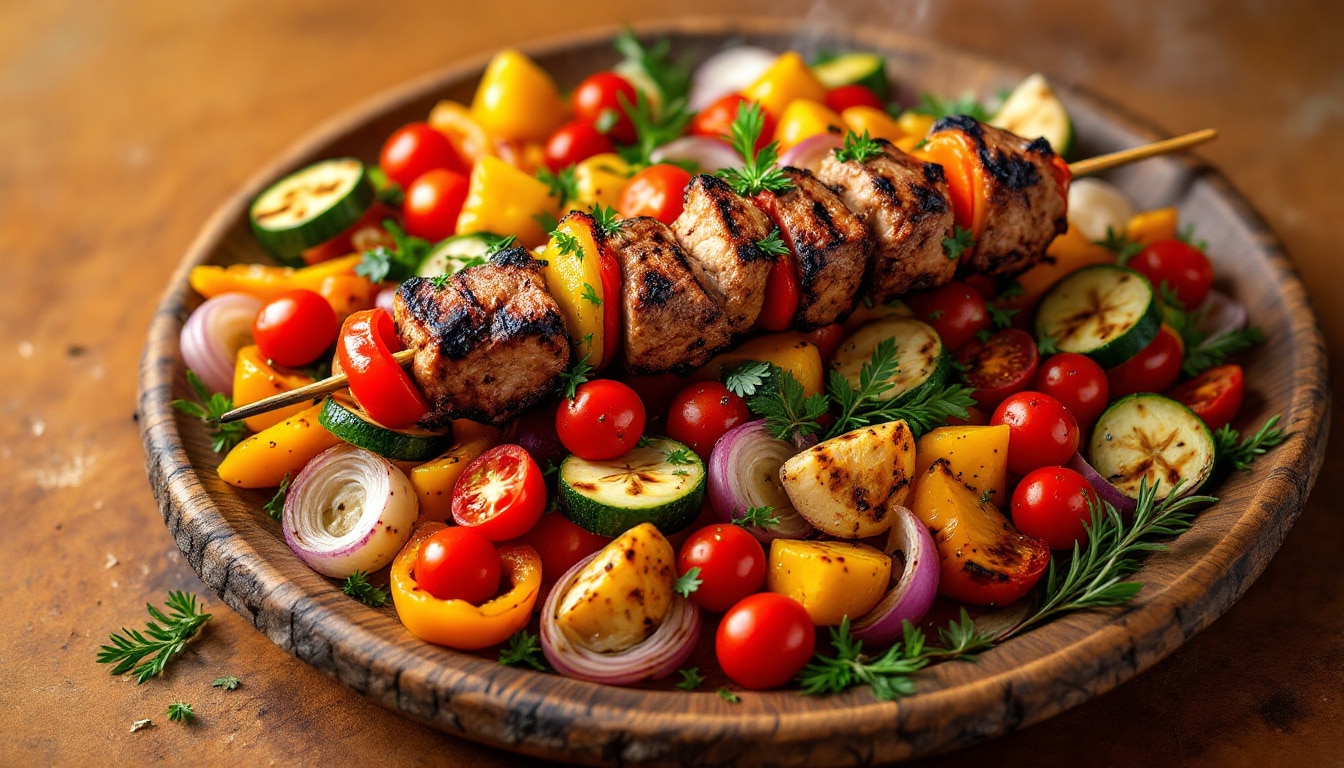 découvrez notre recette savoureuse de kebabs au paprika fumé, accompagnés de légumes grillés. un mélange parfait de saveurs qui saura ravir vos papilles. idéal pour un repas convivial ou un barbecue en plein air!