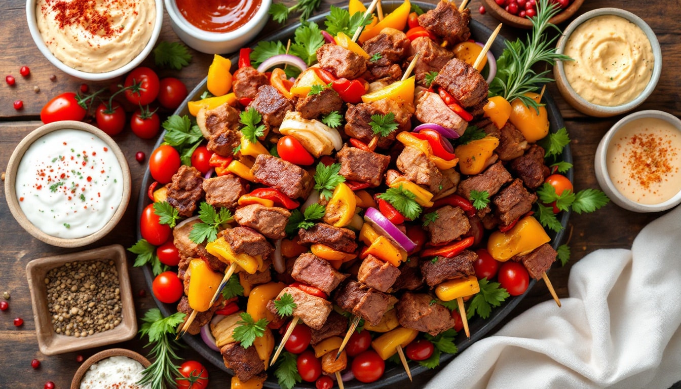 découvrez une délicieuse recette de kebabs au yaourt grec et à la menthe fraîche. savourez la fusion parfaite de saveurs, alliant la tendreté de la viande marinée et la fraîcheur crémeuse du yaourt, rehaussée par la menthe aromatique. idéal pour un repas convivial ou un barbecue entre amis!