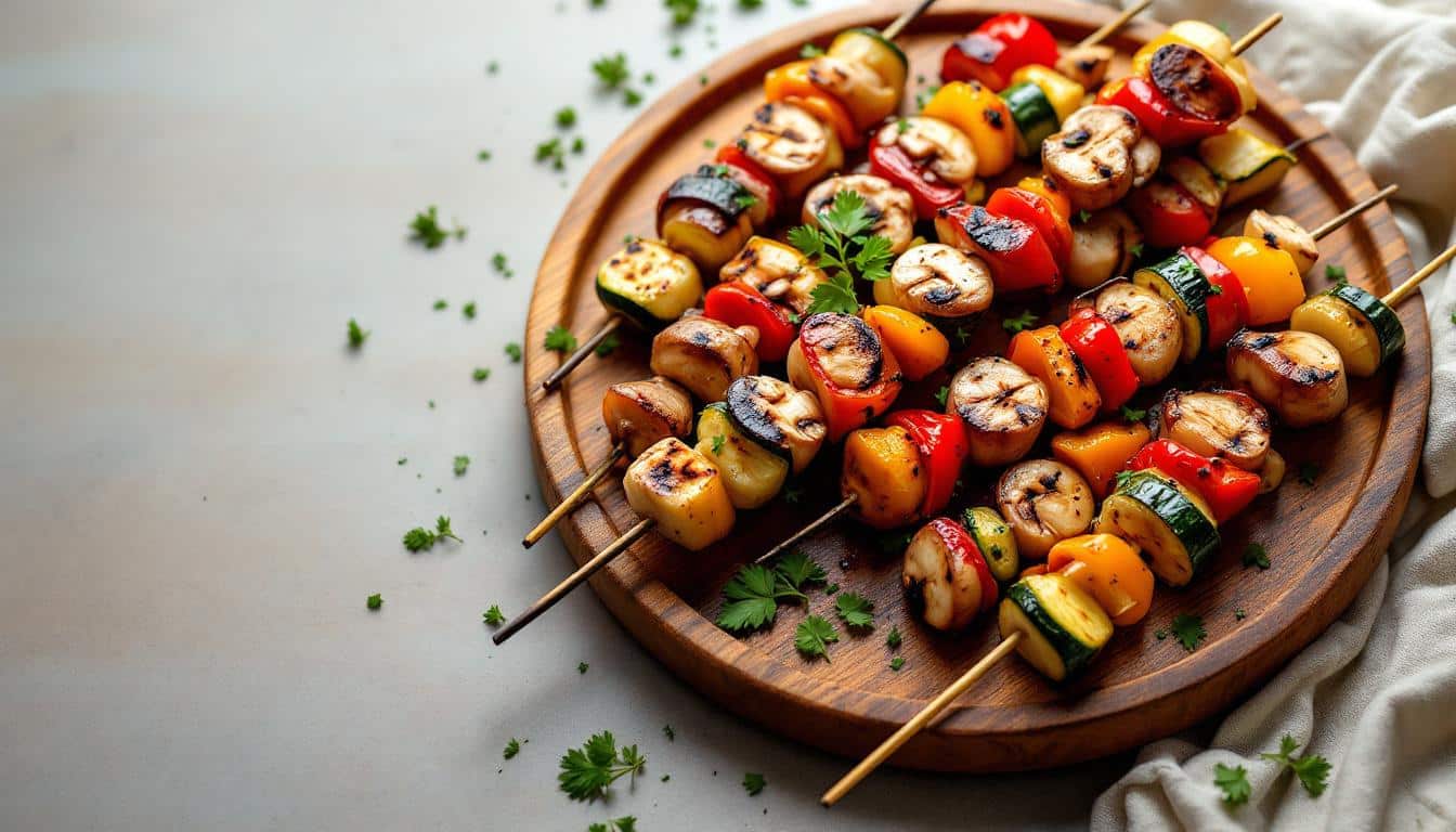 découvrez la recette savoureuse des kebabs aux champignons et ail confit, une délicieuse fusion de saveurs pour vos repas. parfaits pour régaler vos invités ou pour un dîner rapide, ces kebabs allient simplicité et plaisir culinaire. préparez-vous à surprendre vos papilles!