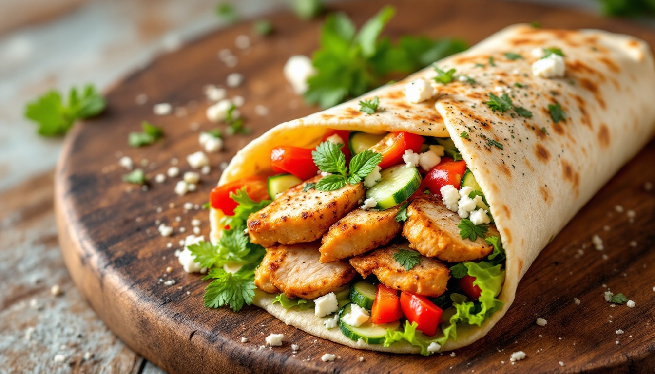 découvrez notre délicieuse recette de kebabs façon wrap au poulet mariné, alliant des saveurs exquises et des ingrédients frais. parfaits pour un repas rapide et gourmand, ces wraps savoureux séduiront les amateurs de cuisine en quête d'originalité. essayez-les dès maintenant !