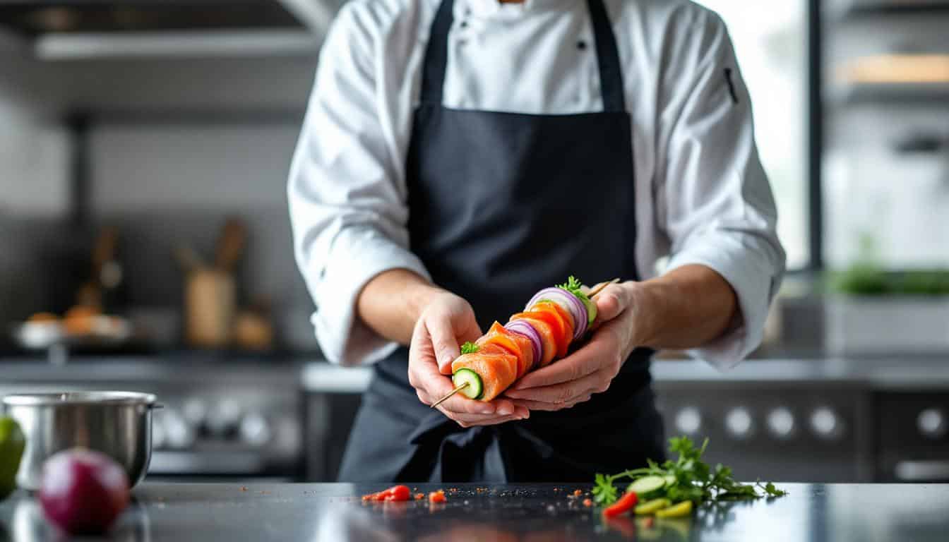 découvrez notre recette facile et savoureuse pour préparer un kebab au saumon fumé et à la crème fraîche. parfait pour un repas estival, ce plat allie fraîcheur et goût en un rien de temps !