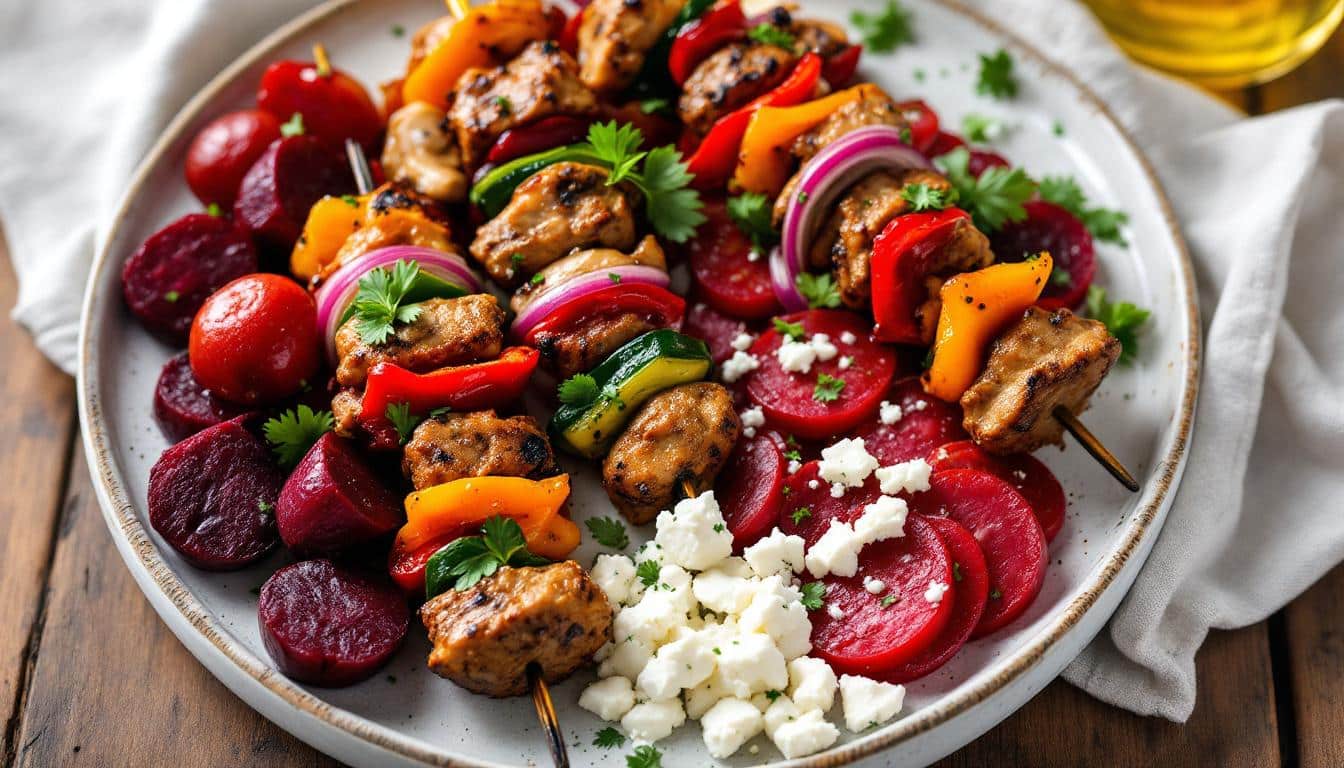découvrez une délicieuse recette de kebabs alliant la douceur de la betterave et la richesse du fromage de chèvre. parfaite pour une alternative originale et savoureuse, ces kebabs raviront vos papilles tout en apportant une touche de couleurs à votre table.