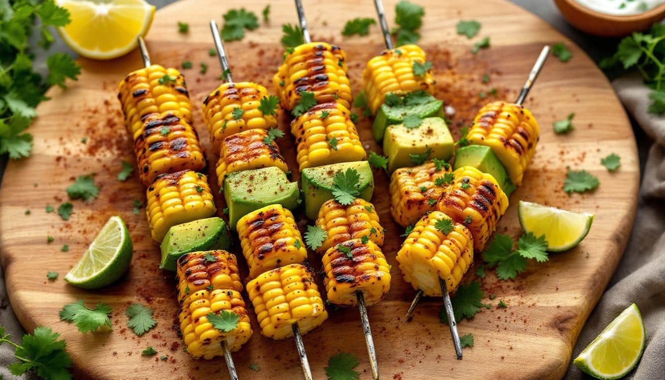 découvrez une recette savoureuse de kebabs au maïs grillé et avocat, alliant la douceur du maïs et la crémeux de l'avocat. parfaits pour un barbecue ou un repas léger, ces kebabs raviront les amateurs de cuisine originale et healthy !