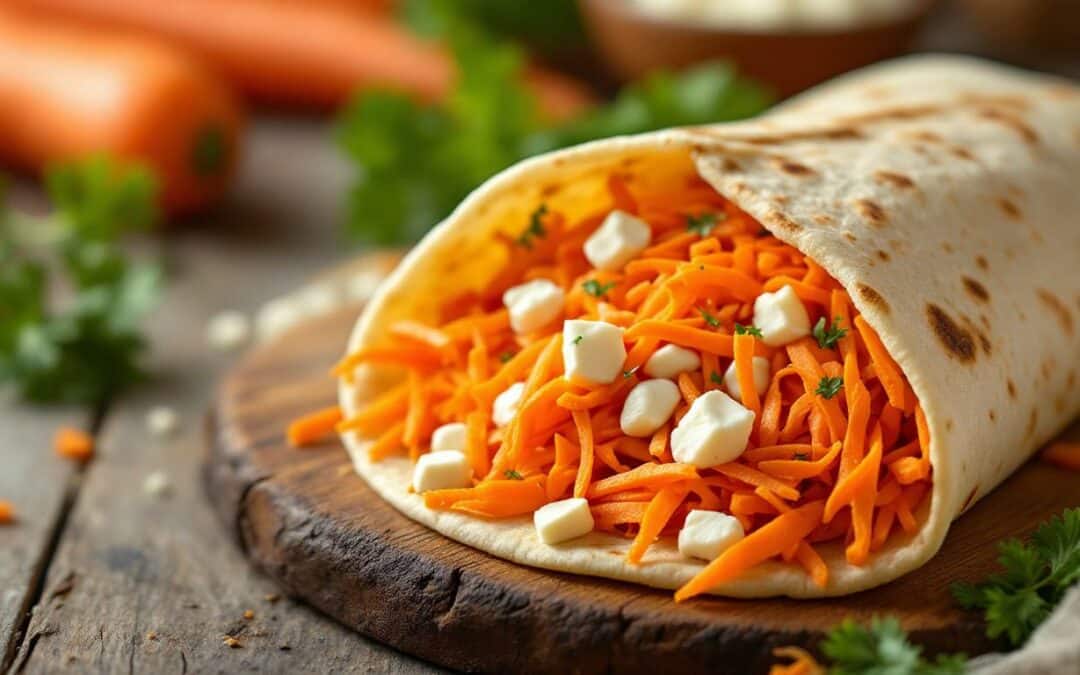 Les kebabs aux carottes râpées et fromage frais