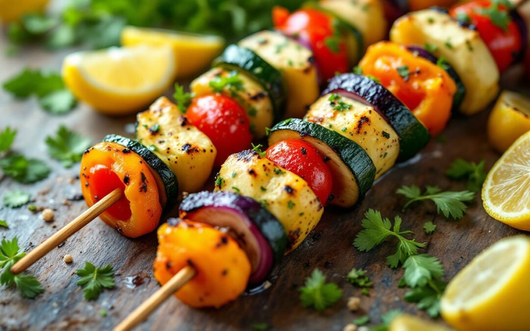 Les kebabs aux légumes marinés : une recette légère