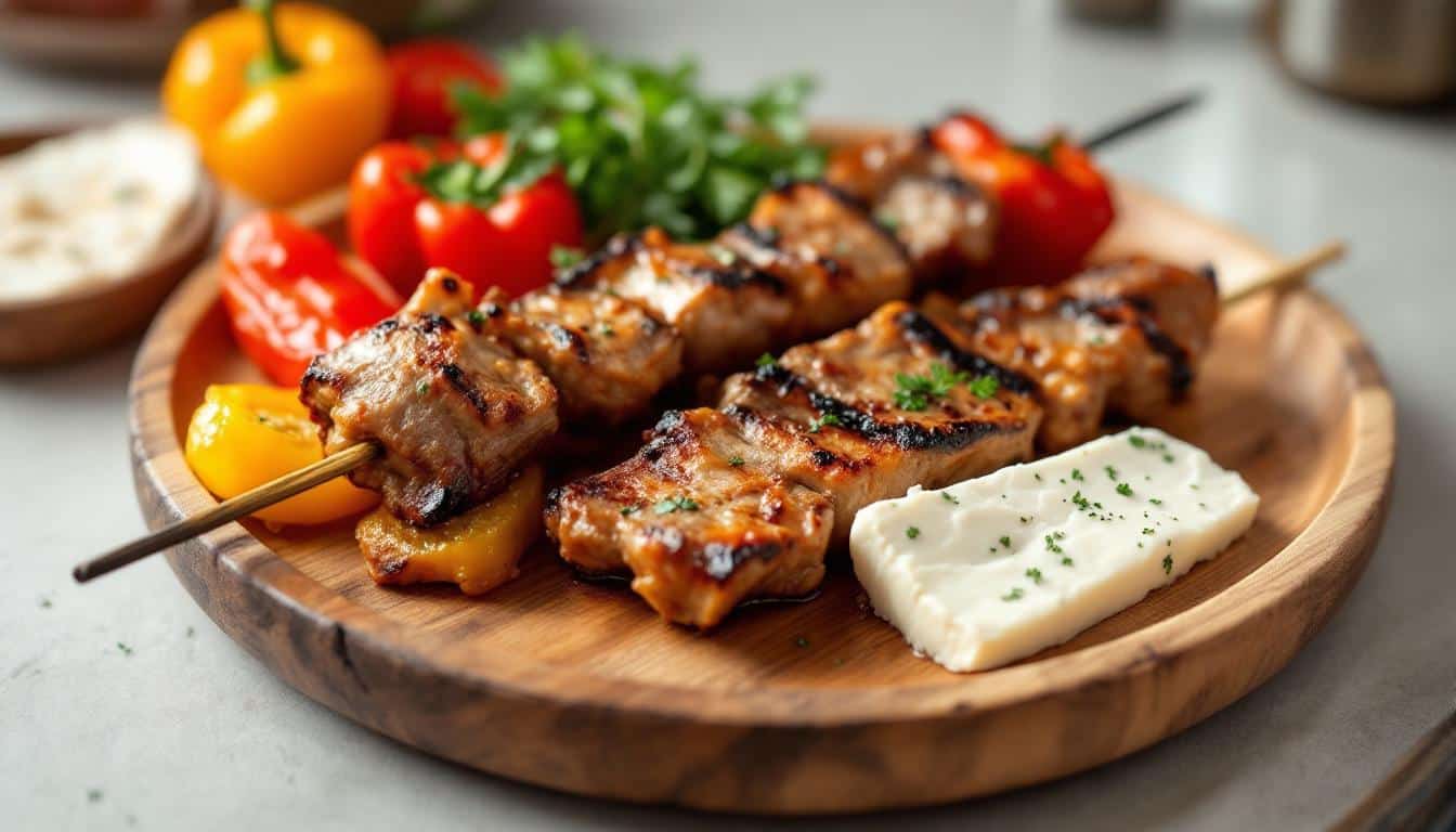 découvrez une délicieuse recette de kebabs garnis de poivrons rôtis savoureux et de fromage frais onctueux. parfait pour un repas convivial, ces kebabs allient fraîcheur et gourmandise dans chaque bouchée.