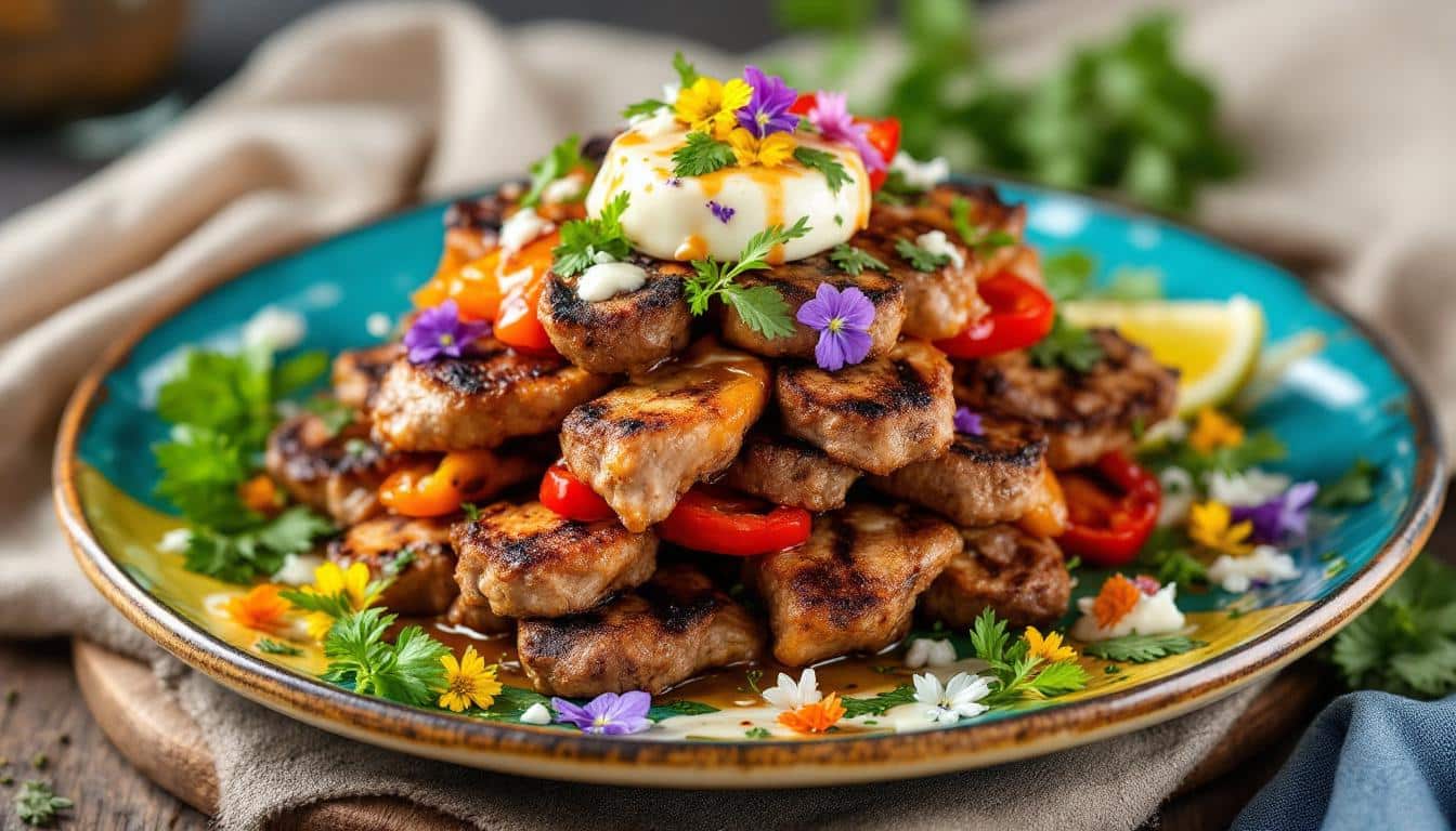 découvrez notre délicieuse recette de kebabs aux poivrons rôtis et fromage frais, un mélange savoureux et coloré qui ravira vos papilles. idéals pour un repas convivial, ces kebabs sont faciles à préparer et parfaits pour égayer vos pique-niques ou vos soirées barbecue.