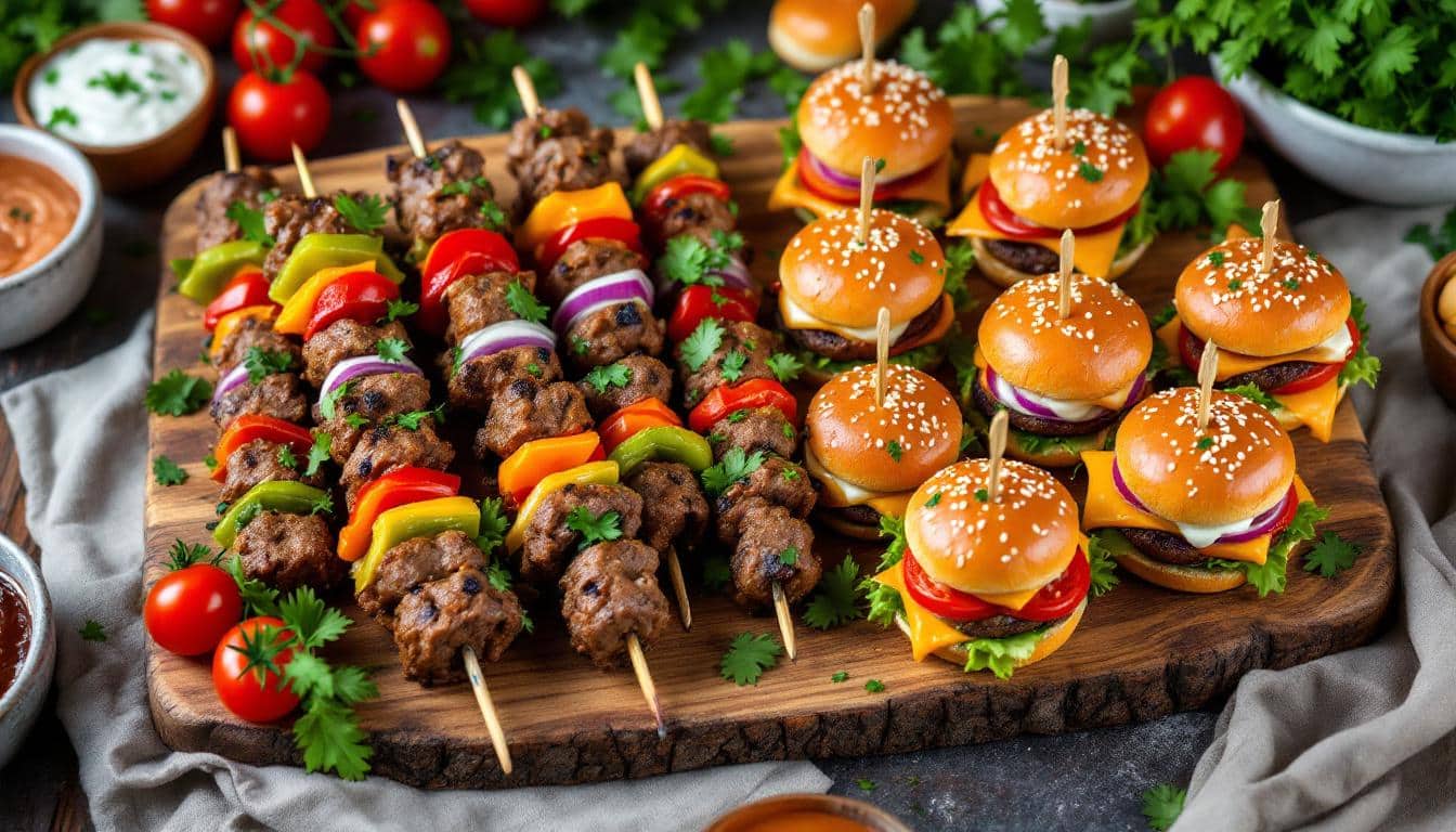 découvrez une recette originale et savoureuse : les kebabs façon mini-burgers ! idéaux pour vos apéritifs, ces petites bouchées allient le meilleur des kebabs et le côté ludique des burgers. parfaits pour régaler vos invités lors de vos soirées, facile à préparer, ils apporteront une touche d'originalité à vos événements.