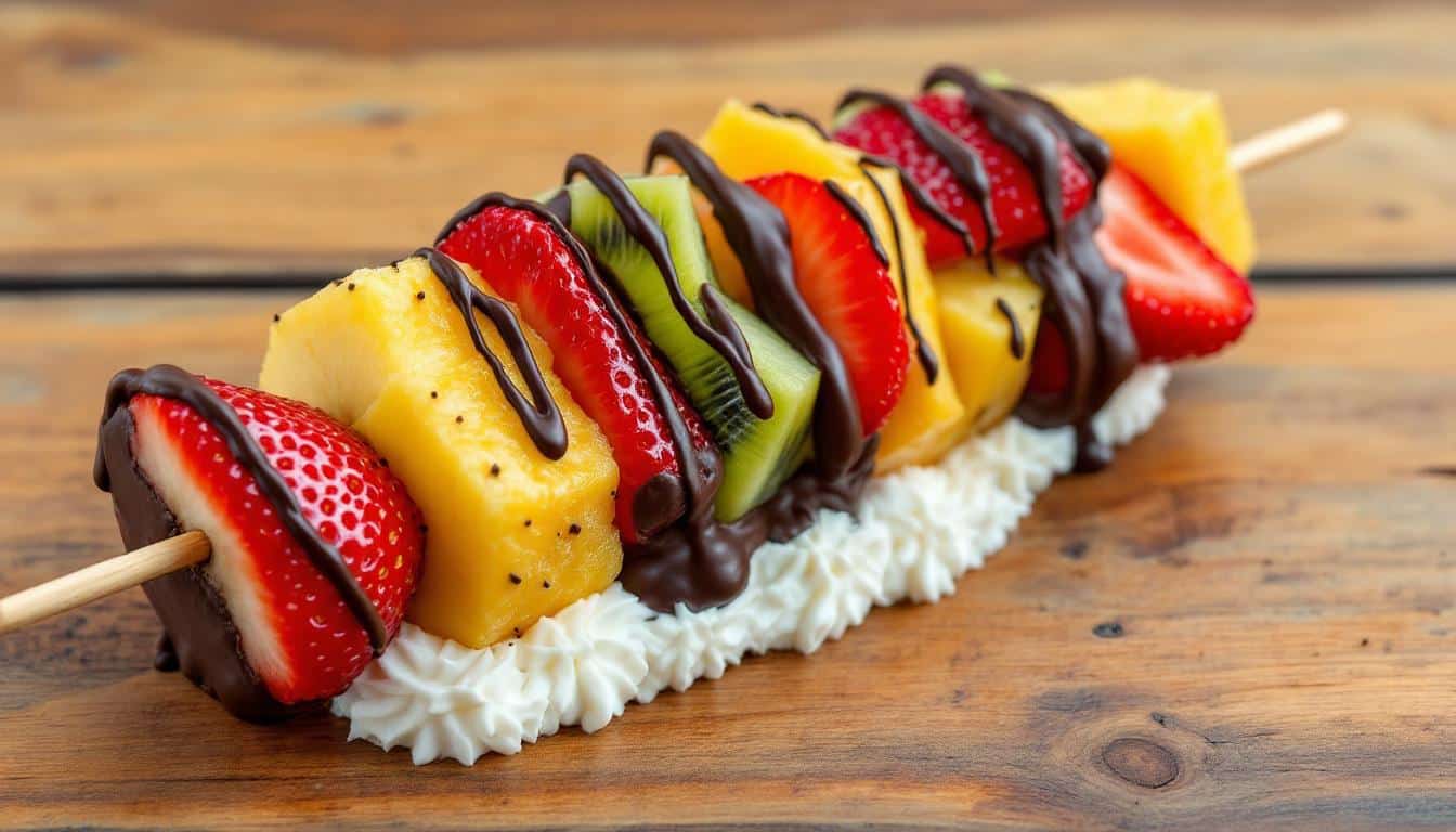 découvrez l'explosion de saveurs avec nos kebabs sucrés, alliant le chocolat fondant et des fruits exotiques irrésistibles. une gourmandise qui ravira vos papilles et égayera vos repas!