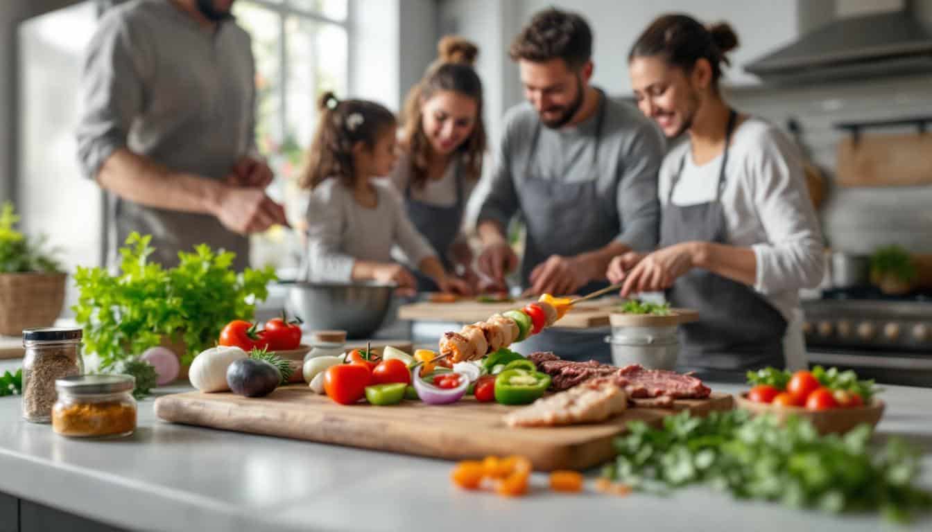 découvrez notre délicieuse recette de kebab familial, prête en moins de 30 minutes ! apprenez à préparer des ingrédients savoureux et à assembler ce plat apprécié par toute la famille pour un repas rapide et convivial.