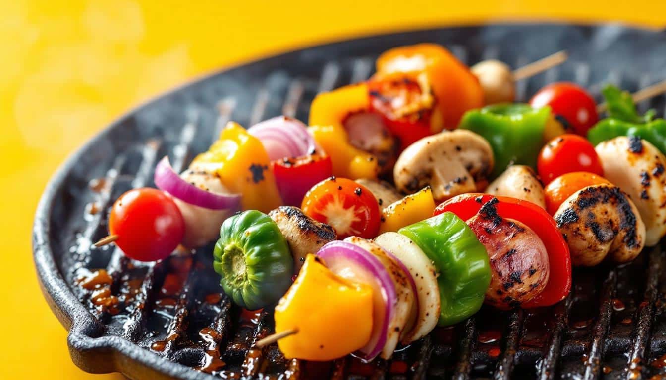 découvrez une délicieuse recette de kebabs garnis de purée de pois chiches onctueuse et de légumes croquants. parfaite pour un repas sain et savoureux, cette combinaison ravira vos papilles et surprendra vos invités. essayez cette option végétale gourmande et facile à réaliser !