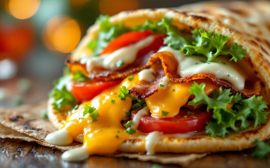 Les kebabs au bacon croustillant et fromage fondu