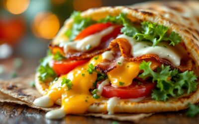 Les kebabs au bacon croustillant et fromage fondu
