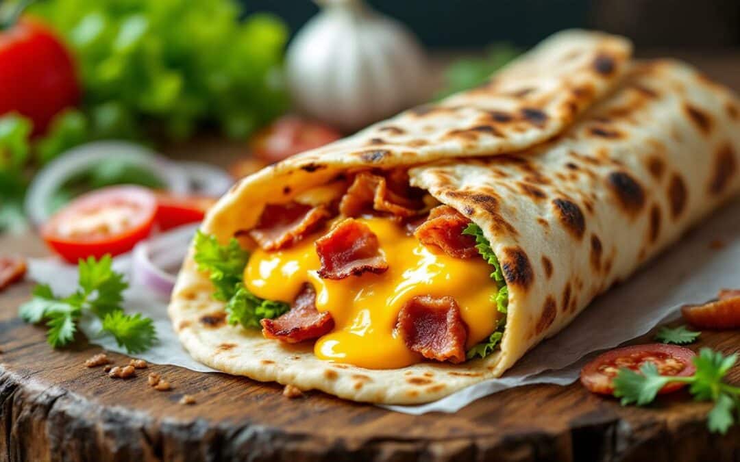 Les kebabs au fromage fondu et lardons