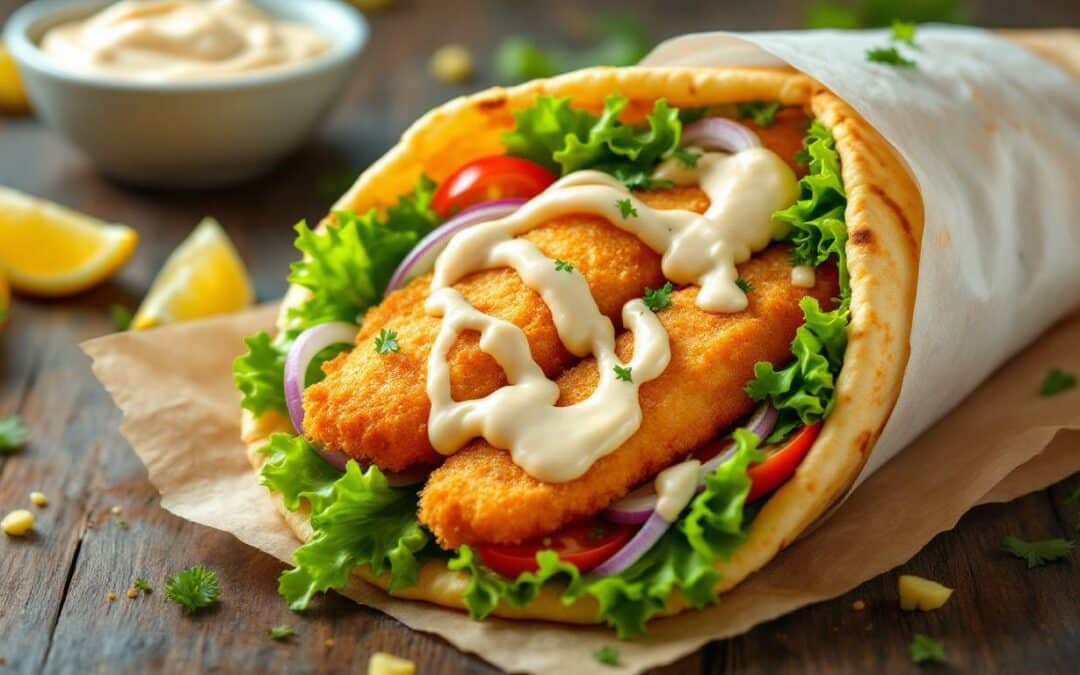 Les kebabs au poisson pané et sauce tartare