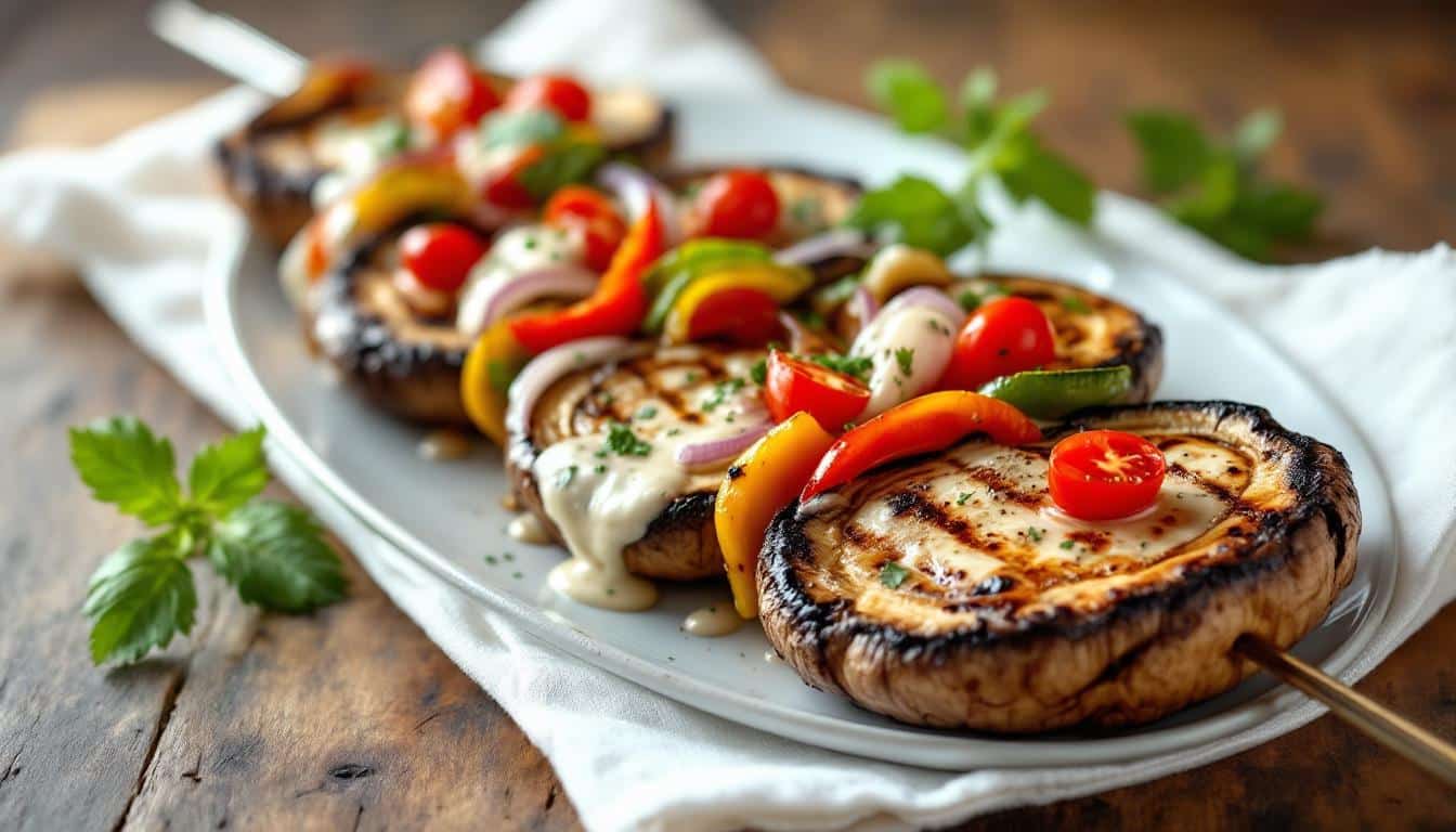 découvrez une délicieuse recette de kebabs aux champignons portobello, accompagnés d'une onctueuse sauce crémeuse. régaler vos papilles avec cette combinaison parfaite de saveurs et de textures, idéale pour un repas savoureux et original.