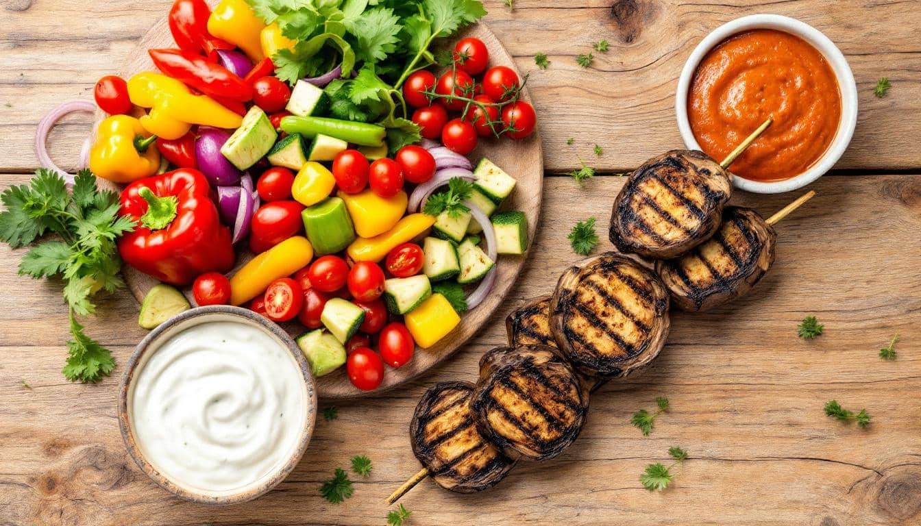 découvrez notre recette irrésistible de kebabs aux champignons portobello, savoureux et gourmands, accompagnés d'une sauce crémeuse onctueuse. parfait pour un repas entre amis ou en famille, ces kebabs végétariens régaleront vos papilles avec une explosion de saveurs!