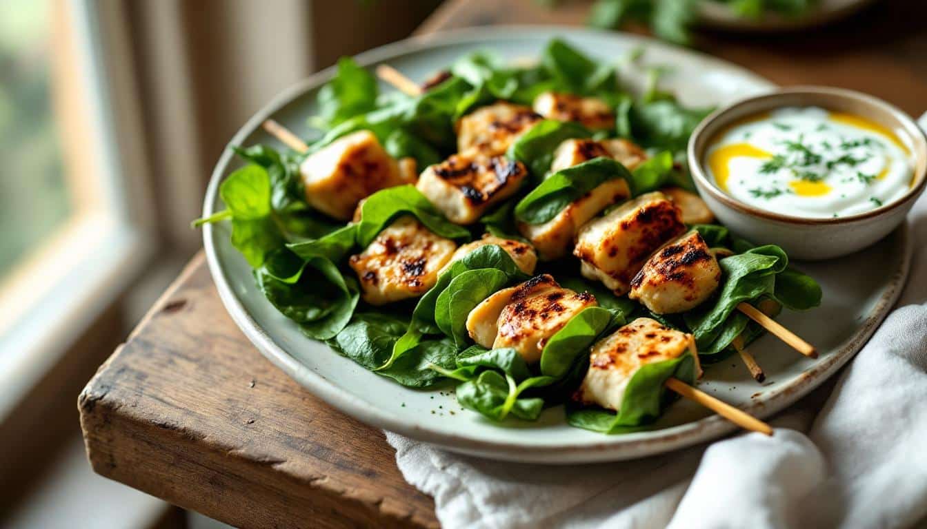 découvrez notre délicieuse recette de kebabs aux épinards frais, accompagnés d'un onctueux yaourt grec. une fusion savoureuse qui allie fraîcheur et goût, idéale pour un repas sain et gourmand!