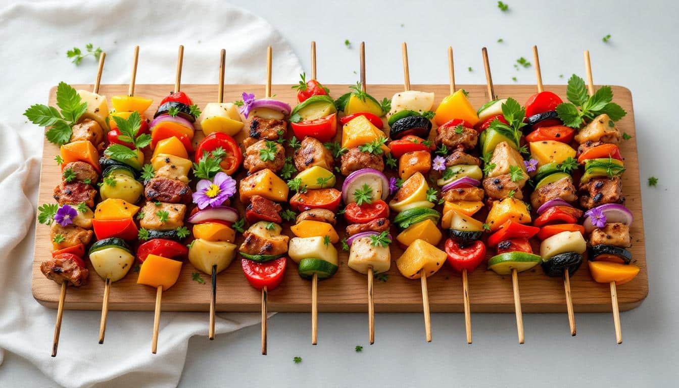 découvrez des recettes de kebabs sucrés-salés qui éveilleront vos papilles ! idées gourmandes et créatives à essayer pour un repas original et savoureux.