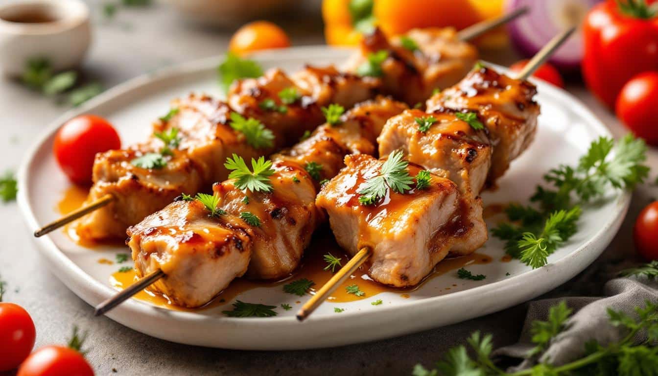 découvrez une recette gourmande de kebabs au canard fumé accompagnés d'une sauce au miel. un mélange savoureux de saveurs sucrées et salées pour un repas original et raffiné, facile à préparer chez vous.