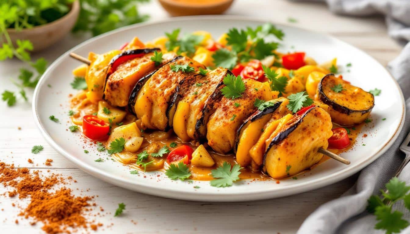 découvrez une délicieuse recette de kebabs au curry vert et lait de coco, alliant des saveurs exotiques et un goût réconfortant. parfaits pour une soirée entre amis ou un repas original, ces kebabs sauront ravir vos papilles avec leur mélange de textures et de parfums!
