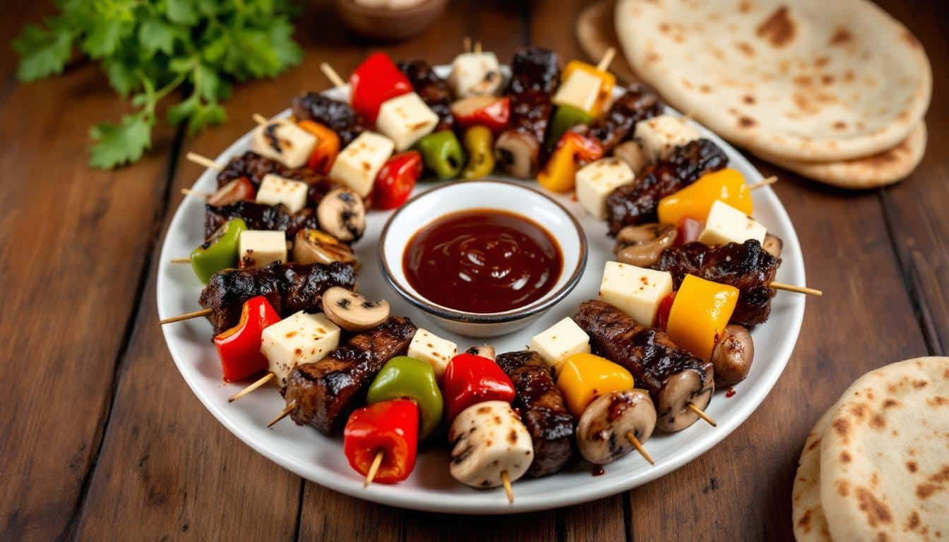 découvrez notre recette savoureuse de kebabs au fromage de brebis et olives noires : une alliance gourmande aux saveurs méditerranéennes pour éveiller vos papilles.