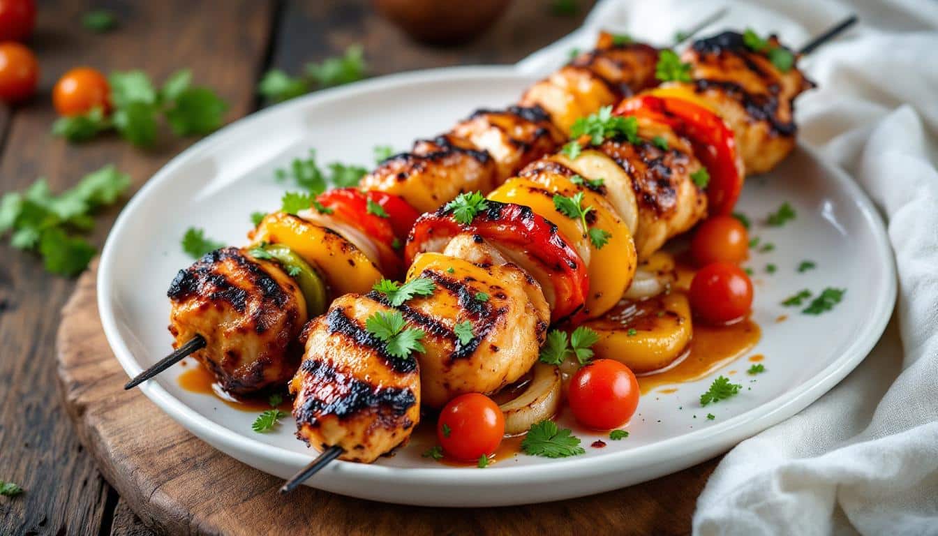 découvrez notre recette de kebabs au poulet fumé et herbes fraîches : un plat savoureux, parfumé et facile à préparer, parfait pour des repas conviviaux et gourmands.