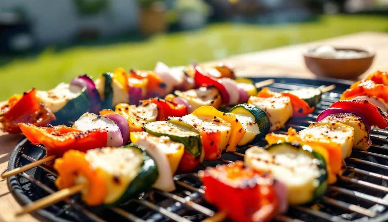 découvrez une délicieuse recette de kebabs aux légumes grillés et fromage fumé, alliant saveurs gourmandes et textures savoureuses. parfaits pour un repas convivial, ces kebabs savoureux raviront les amateurs de cuisine délicate et végétale.