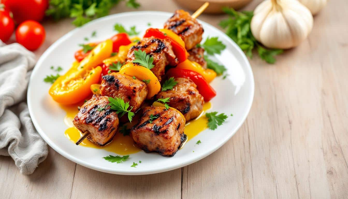 découvrez une recette savoureuse de kebabs aux poivrons confits et à l'ail rôti, alliant des saveurs délicieuses et une texture fondante. parfaite pour un repas convivial, cette préparation allie fraîcheur et gourmandise pour ravir vos papilles.