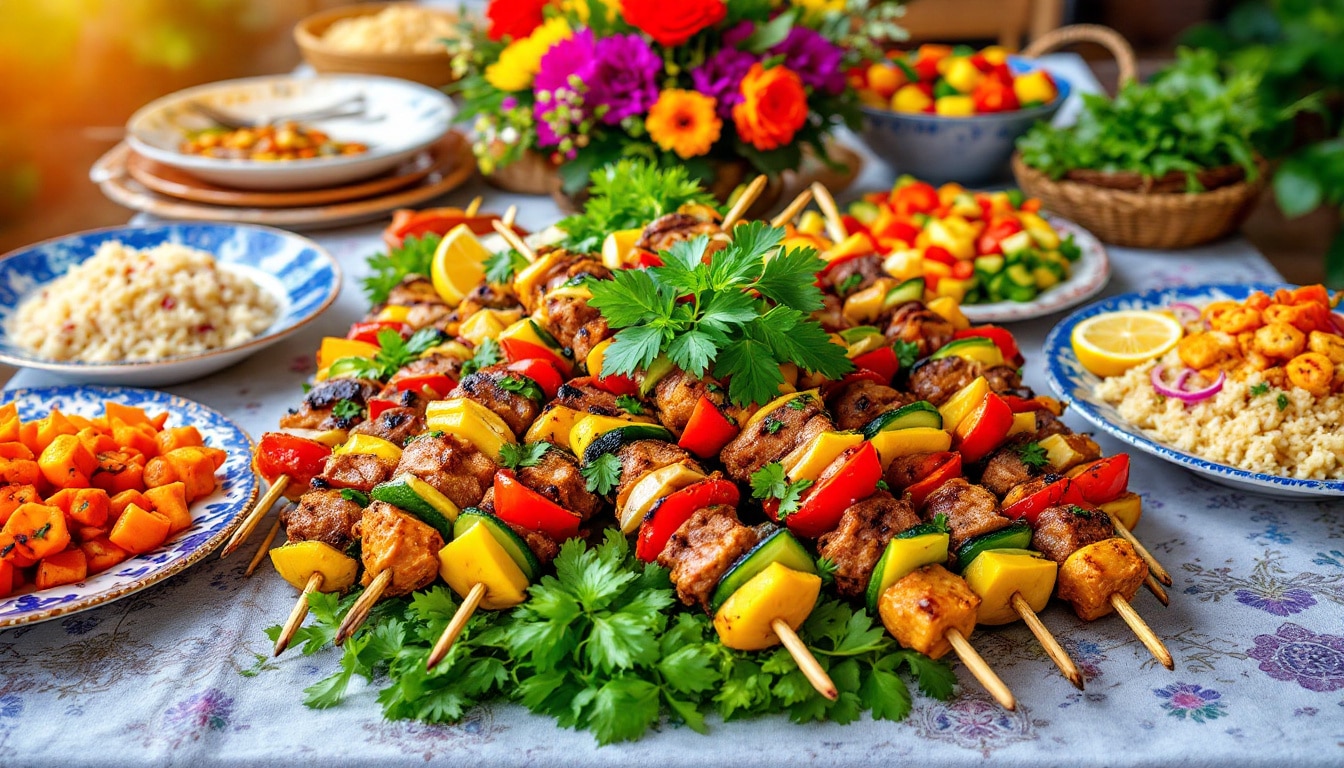 découvrez notre recette savoureuse de kebabs au bacon grillé accompagnés de pommes de terre sautées. un plat gourmand et facile à préparer pour régaler toute la famille !