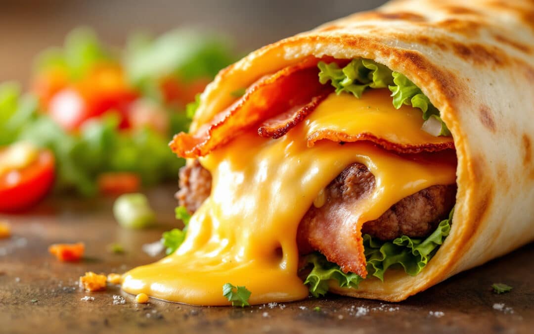 Les kebabs au fromage fondu et bacon croustillant