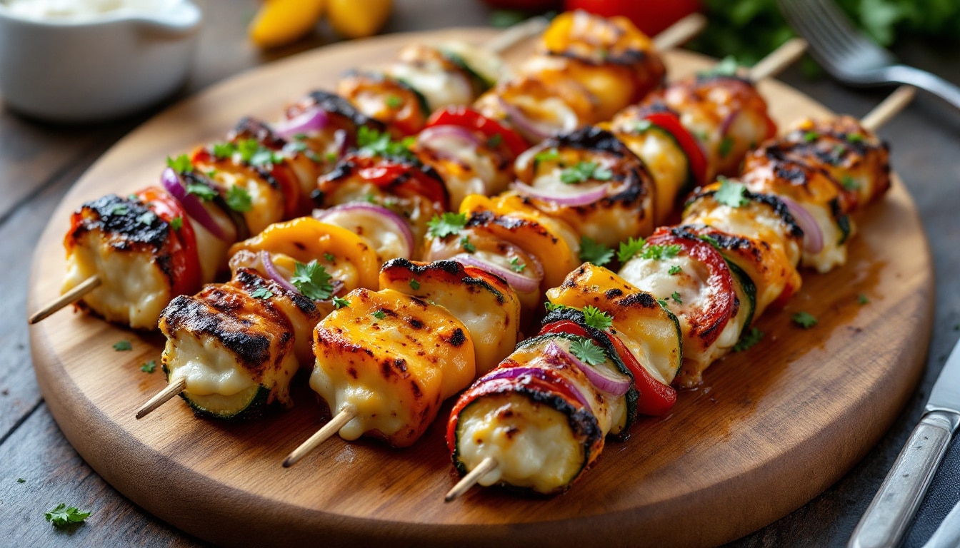découvrez les kebabs au fromage fondu et herbes de provence, une recette savoureuse alliant tendresse de la viande et parfum méditerranéen. idéal pour un repas gourmand et original !