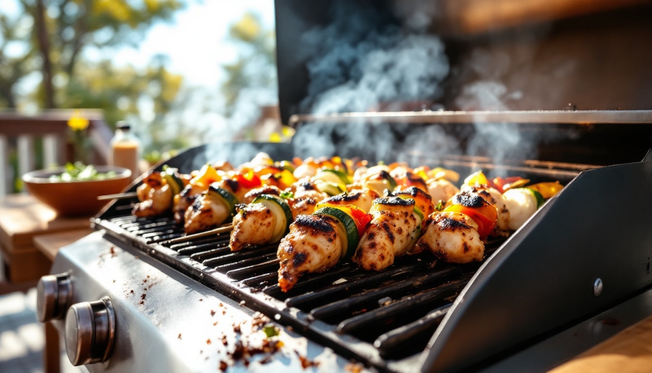 découvrez notre recette gourmande de kebabs au poulet mariné et sauce barbecue : une alliance savoureuse de viandes tendres et de saveurs fumées, idéale pour vos repas entre amis ou en famille.
