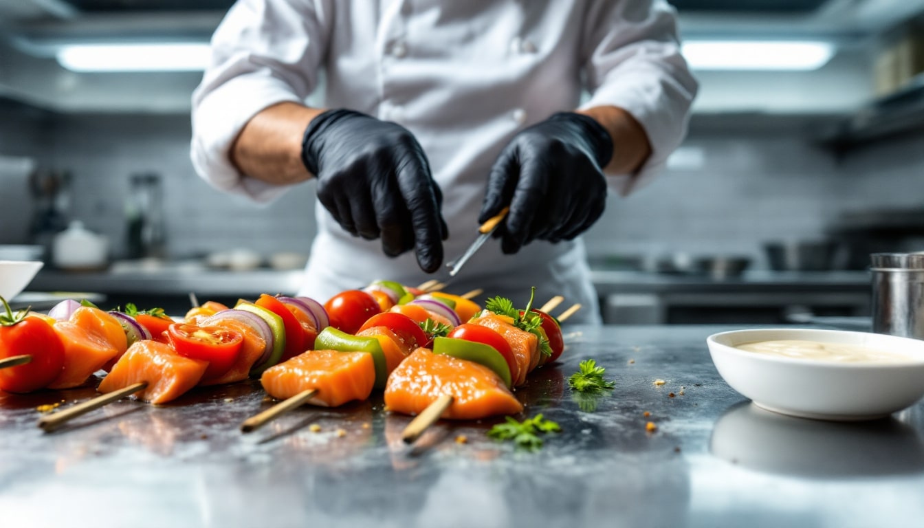 découvrez notre recette savoureuse de kebabs au saumon fumé et légumes croquants : une alternative saine et gourmande pour vos repas, facile à préparer et pleine de fraîcheur !