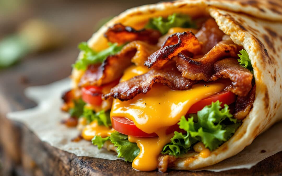 Les kebabs au bacon croustillant et cheddar fondu
